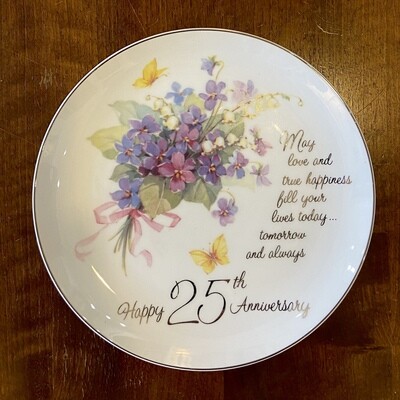 Happy 25th Anniversary Plate