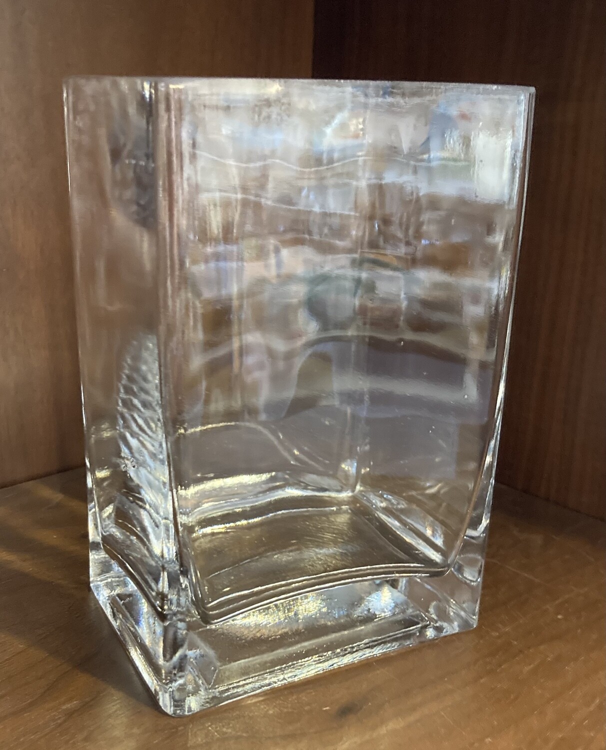 Rectangular Clear Glass Vase