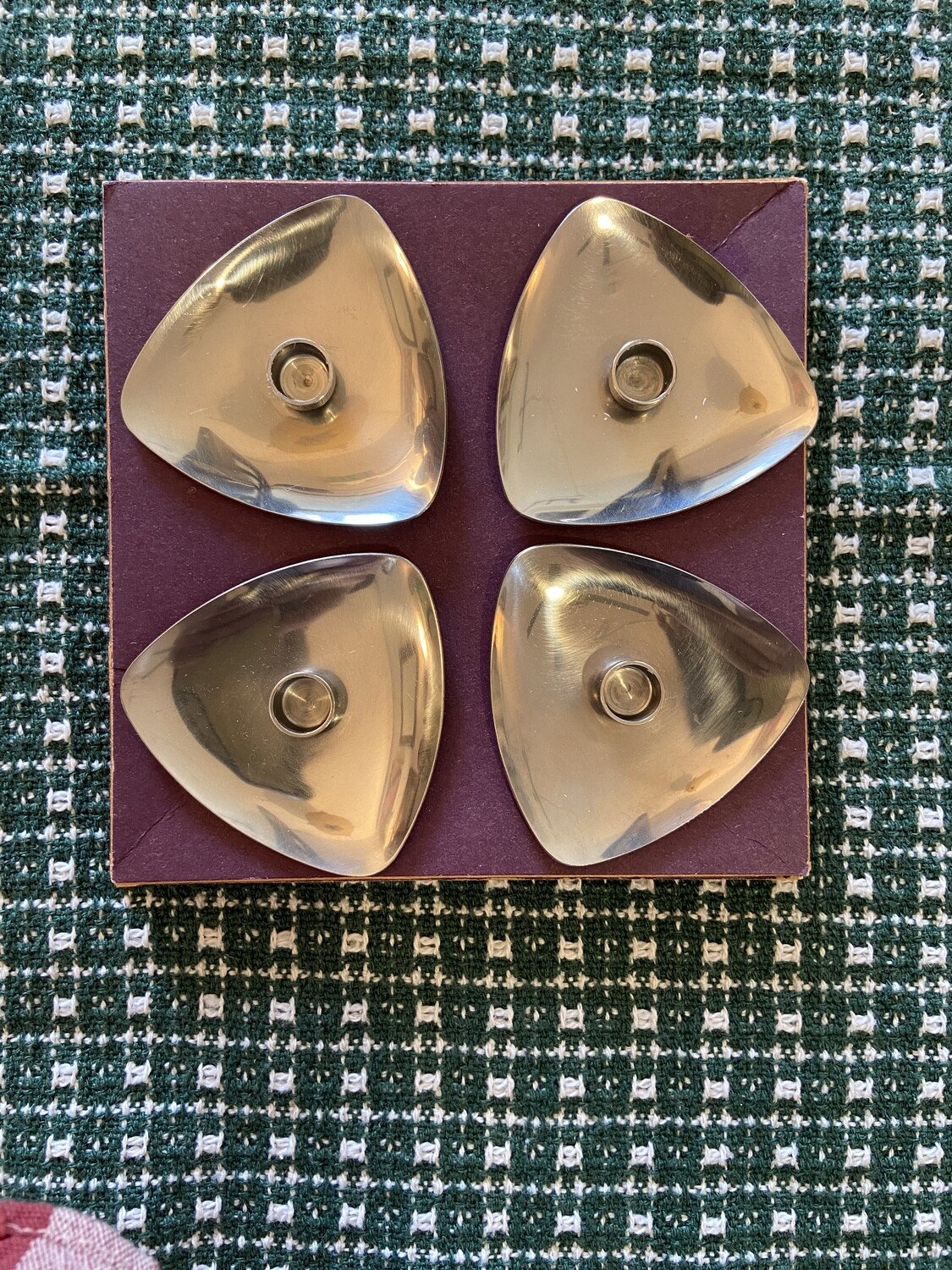 Vintage Lundtofte Mid-Century Modern Stainless Steel Candle Holders (4)