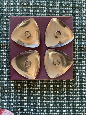 Vintage Lundtofte Mid Century Modern Stainless Steel Candle Holders (4)