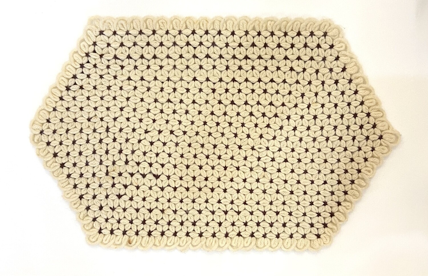 Brown and Cream Flower Woven Placemats 18” x 12” 