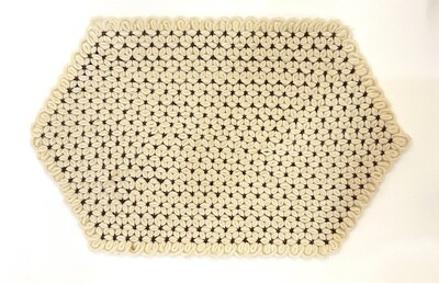 Brown and Cream Flower Woven Placemats 18” x 12” 