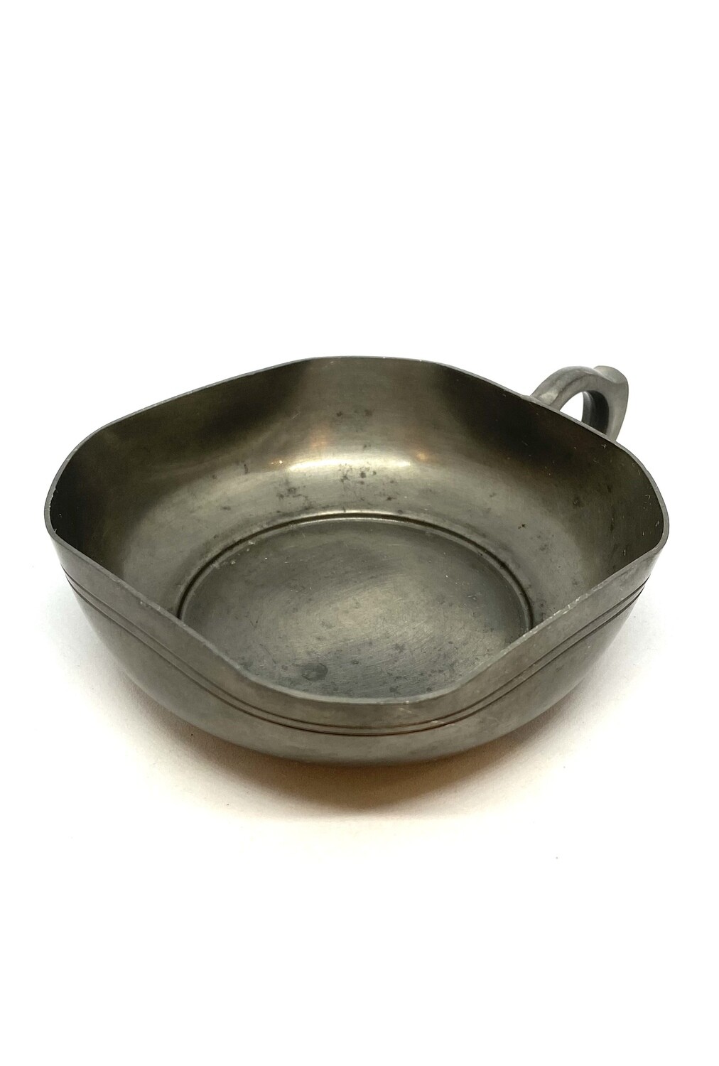 Vintage Kurtz Tiel Pewter Square Bowl with Handle