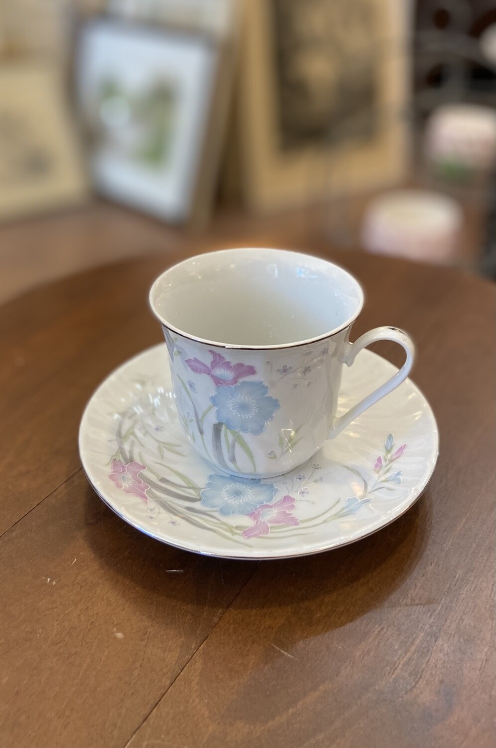 Lynns Floral Porcelain Teacup and Saucer