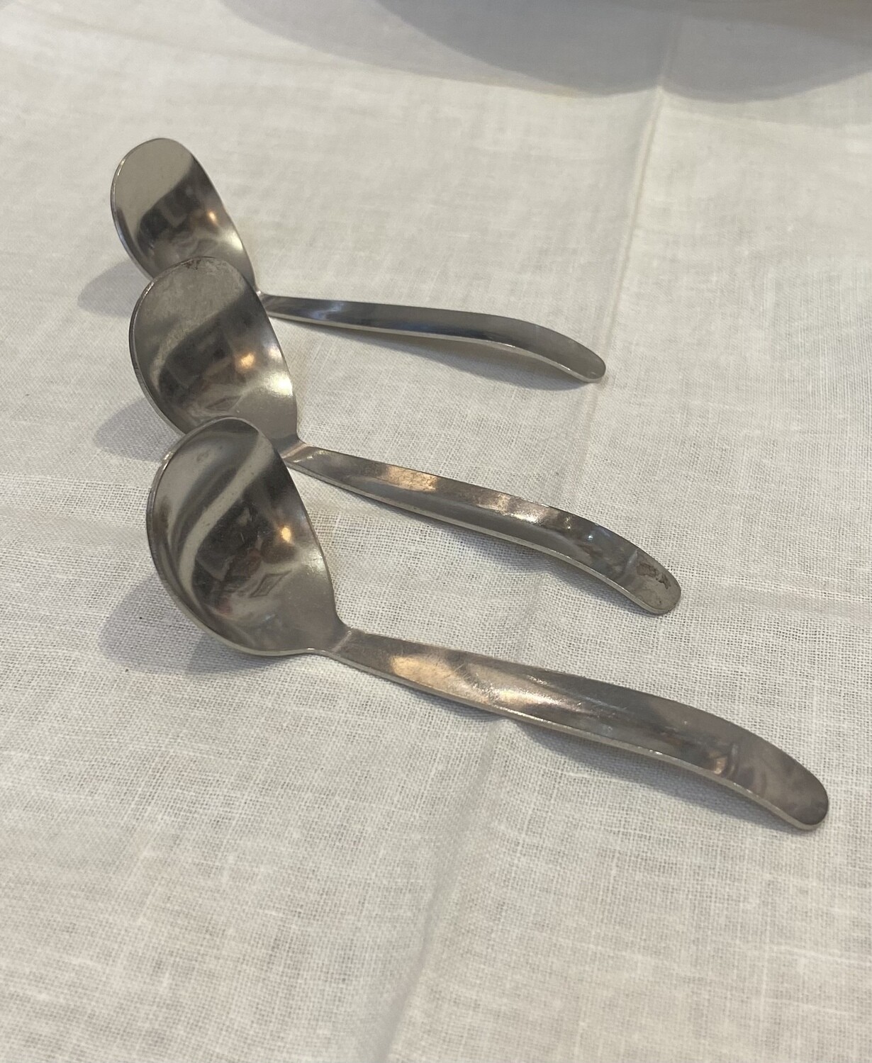 Mid-Century Stackable Stainless Steel Spoons Set of 3 