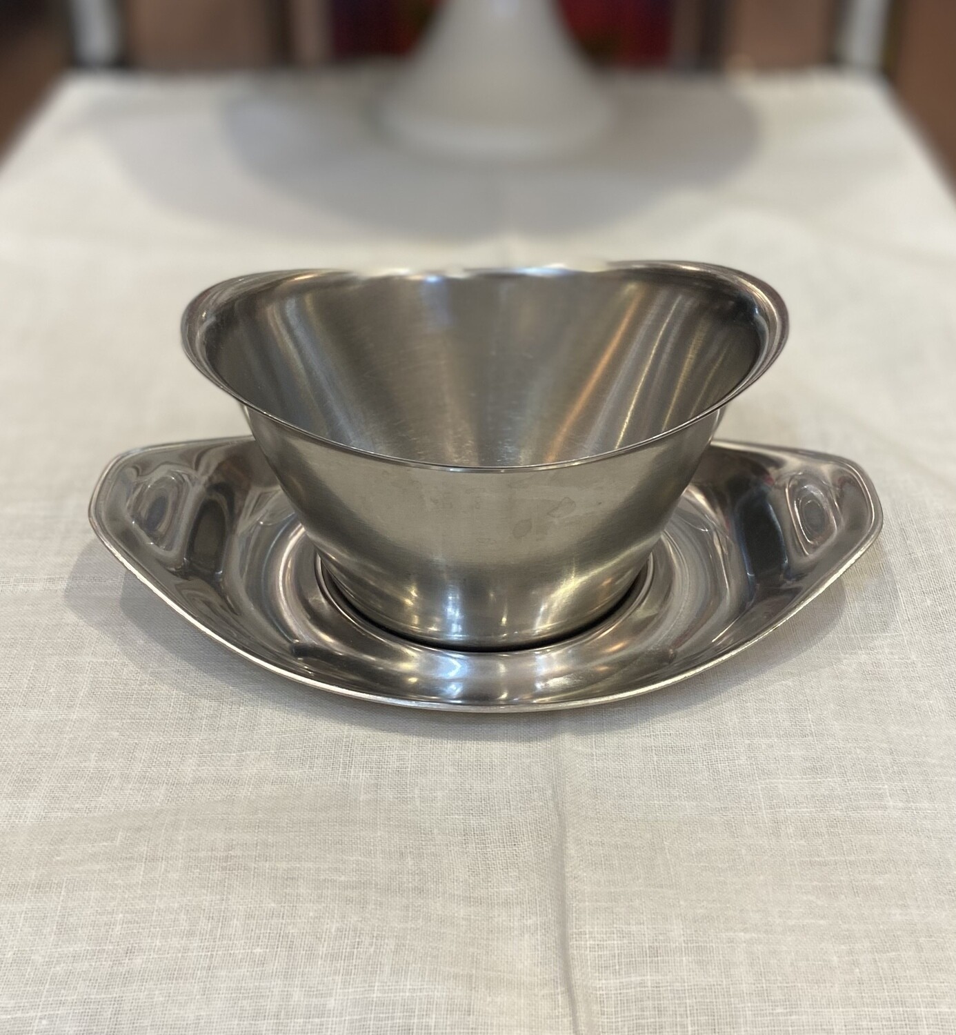 Cromargan MCM Stainless Steel Gravy Boat and Saucer 