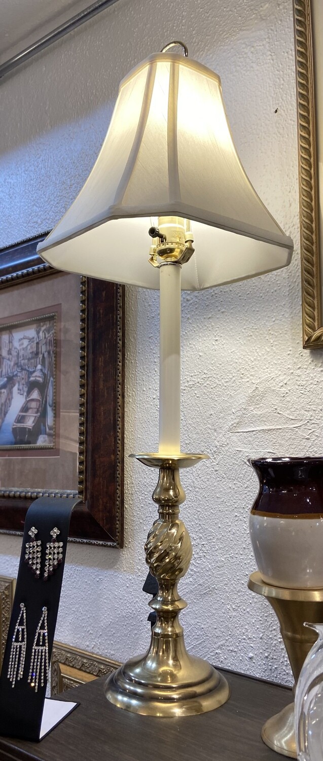 Tall Brass Candlestick Style Lamp