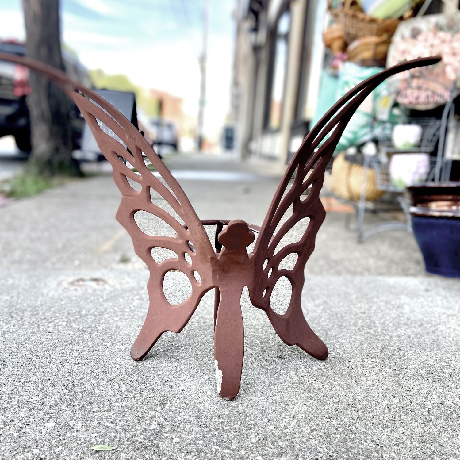 Metal Butterfly Planter Holder