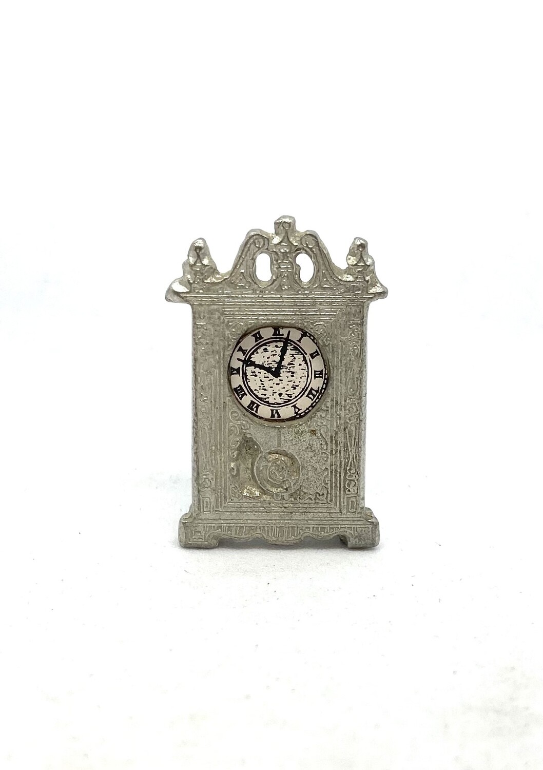 Vintage Miniature Metal Clock 1.5” 