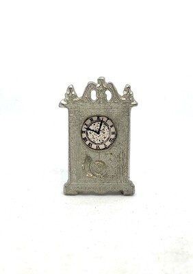 Vintage Miniature Metal Clock 1.5” 