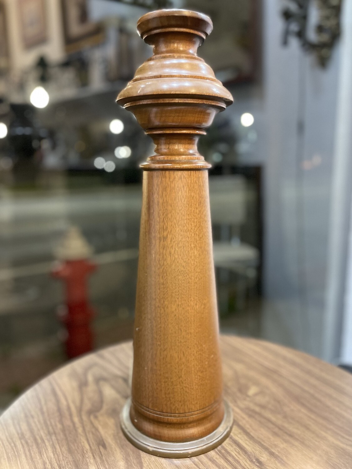 Large Carved Wood Candleholder