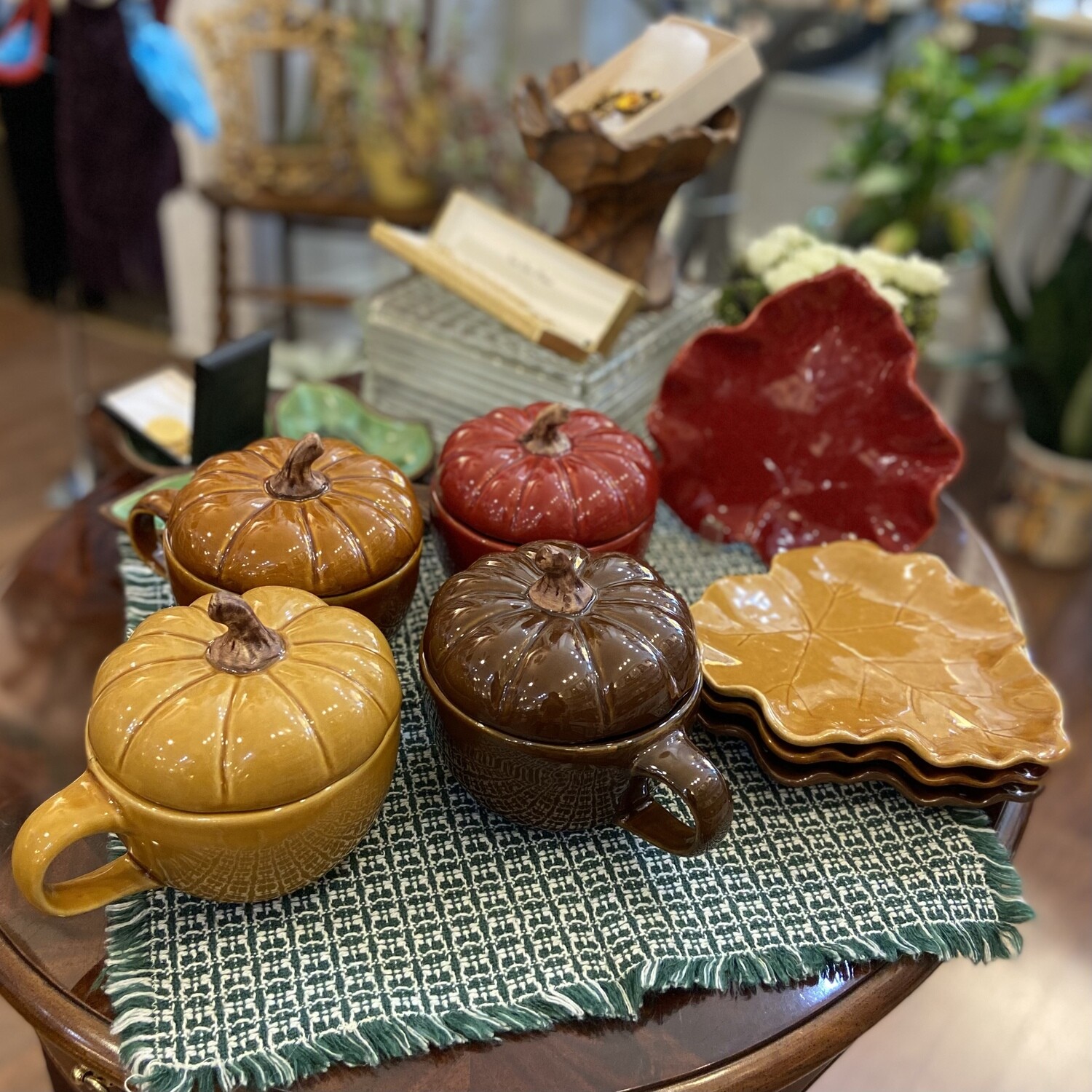 B. Eigen Ceramic Pumpkin Cup and Plate Set