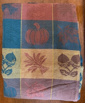 60” x 84” Fall Themed Tablecloth