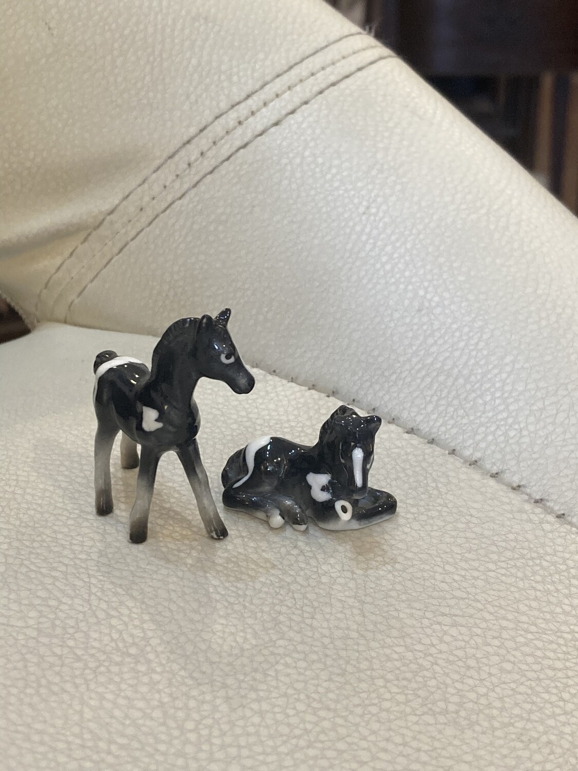 Vintage Porcelain Miniature Horses - set of 2