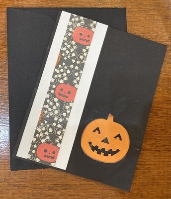 Card - Black with Pumpkins