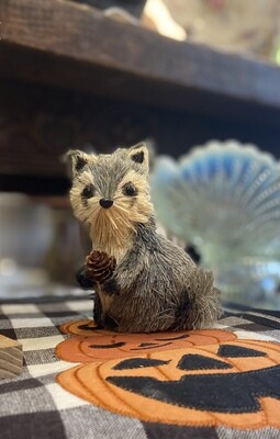Straw Squirrel Figurine