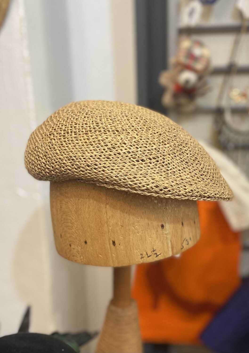 Vintage Country Gentleman Seagrass Straw Newsboy Cap