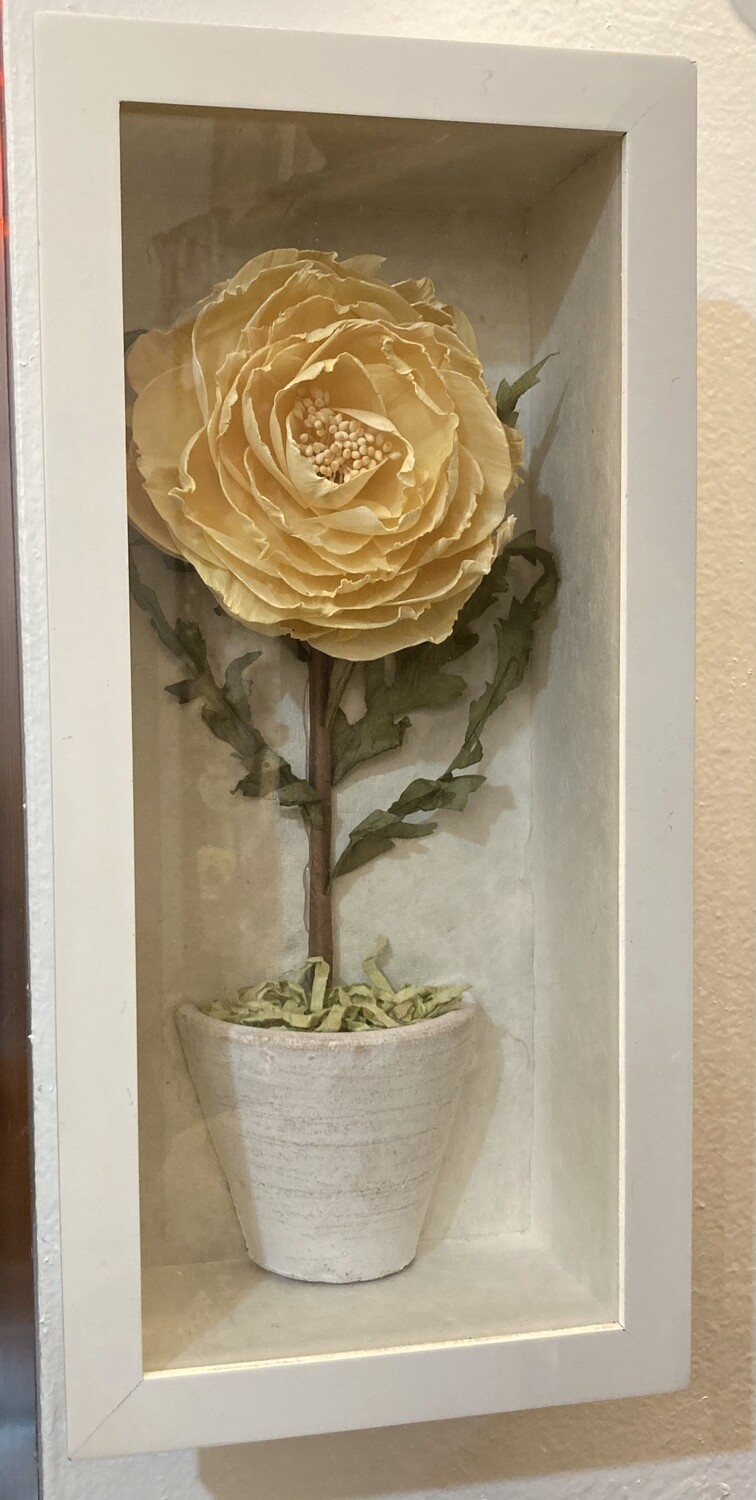 Shadow Box with Potted Flower