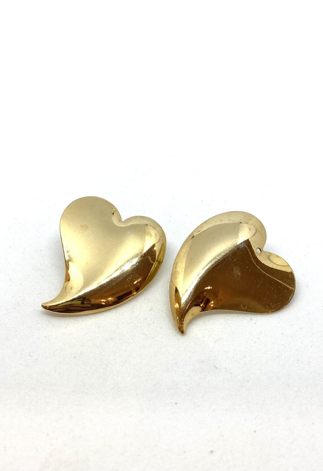 Gold Tone Large Heart Earrings