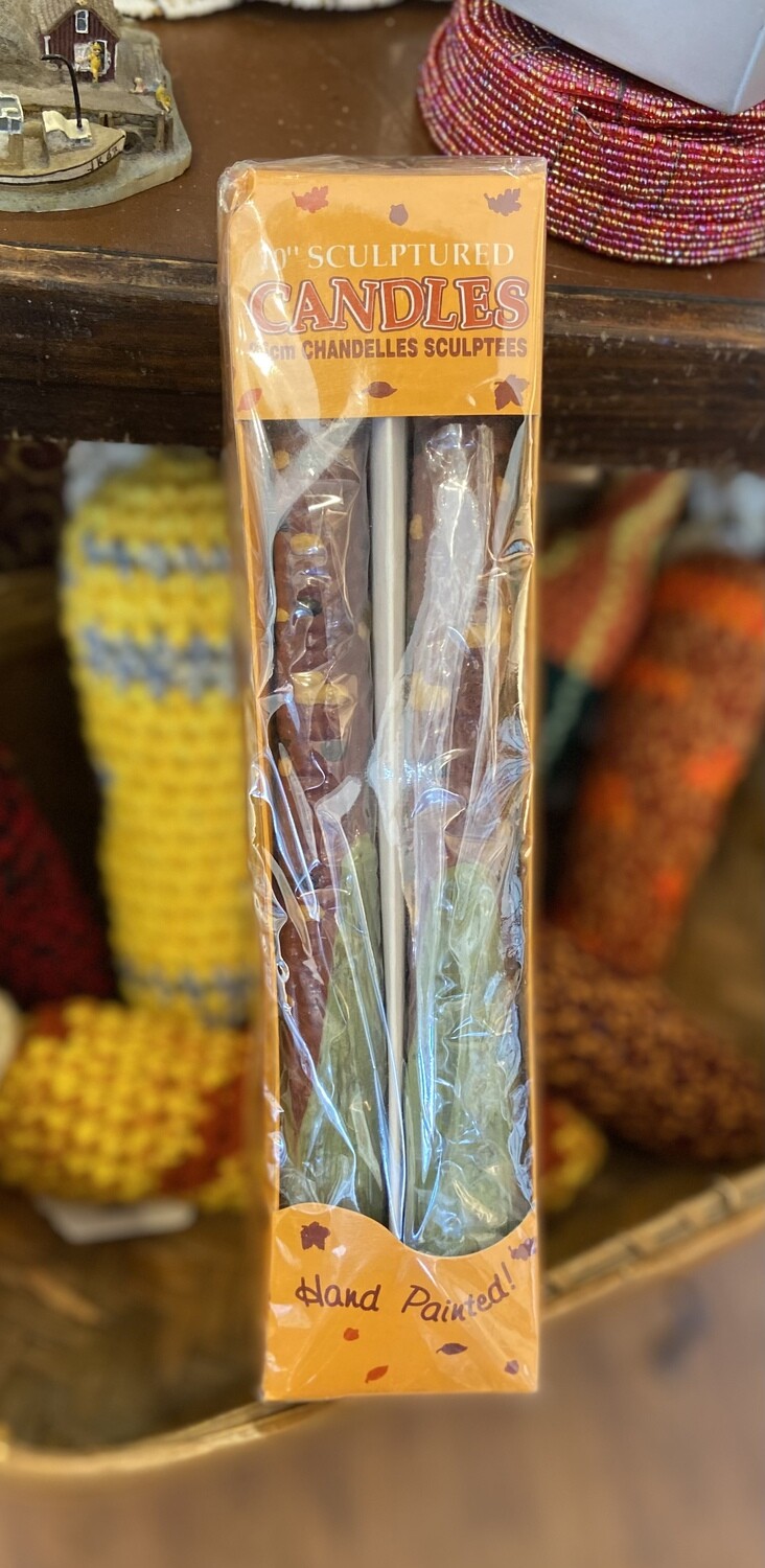 Pair of Corn Cob Taper Candles 10”