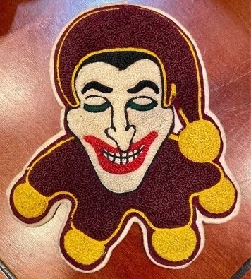 Vintage Chenille Joker Patch 7 1/2”