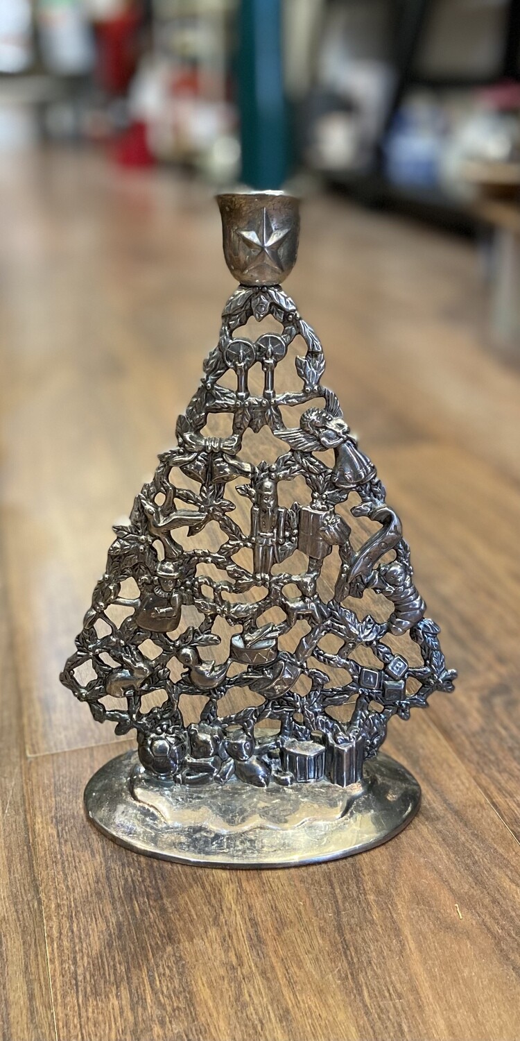 Vintage Gorham Silver Christmas Tree Taper Candle Holder