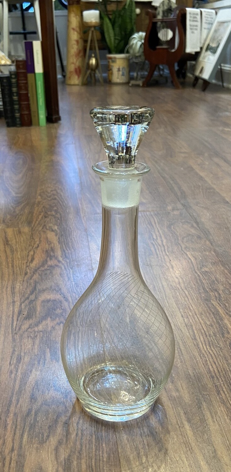 Etched Glass Decanter with Stopper