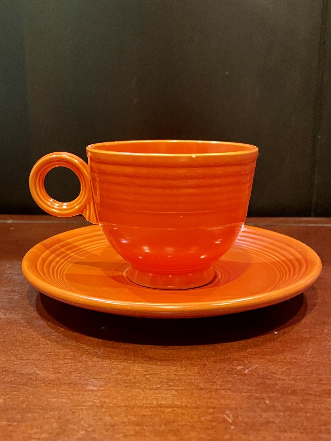 Vintage Red Fiesta Cup and Saucer