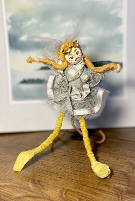 Vintage Posable Viking Ballerina Doll with Stand