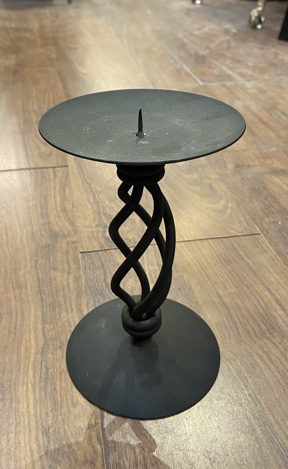 Twisted Wrought Iron Pillar Candleholder