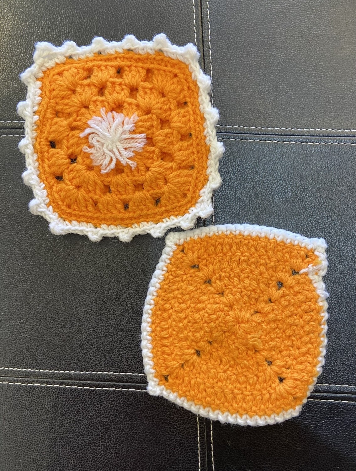 Orange Crochet Oven Pad