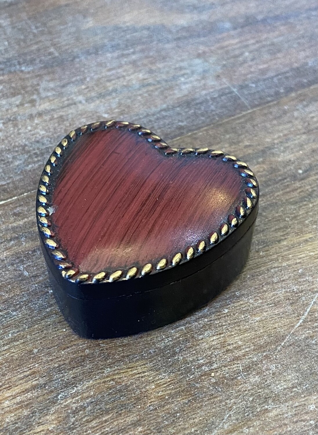 Red Heart Wooden Trinket Box
