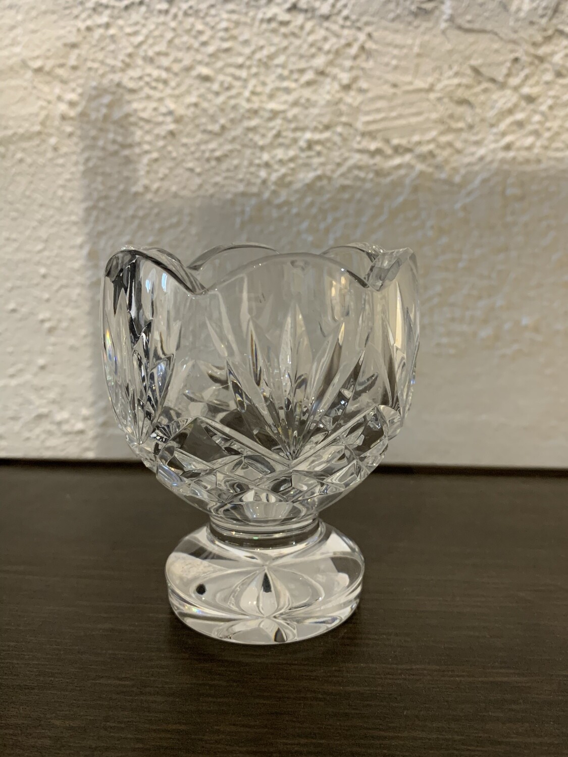 Waterford Crystal Etched Egg Cup with Scalloped Edges