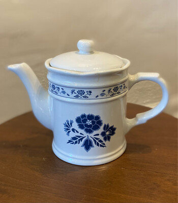 1989 Royal Stratford Blue Floral Tea Pot By Trenditions