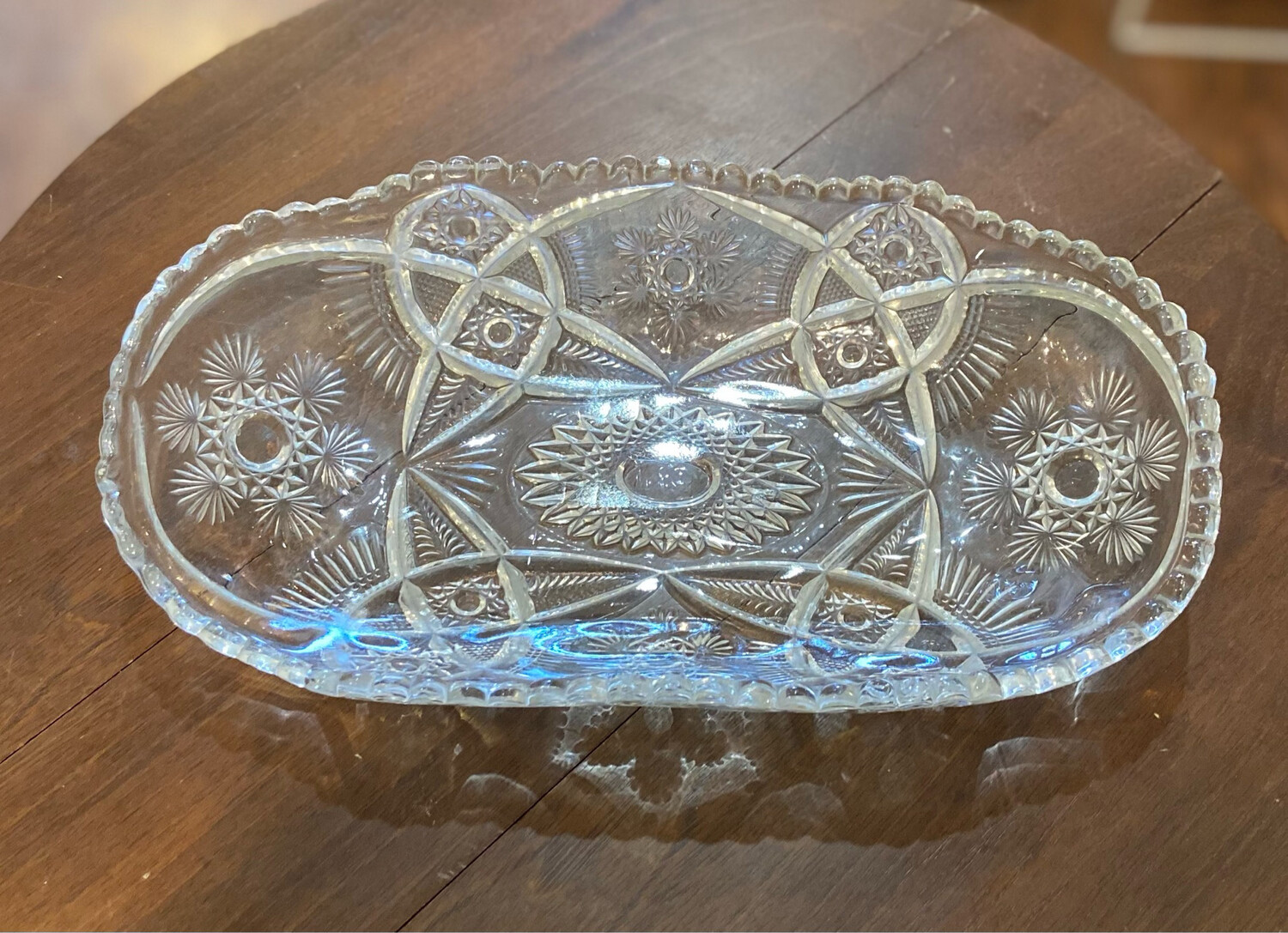 Etched Glass Rectangle Candy Dish