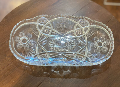 Etched Glass Rectangle Candy Dish