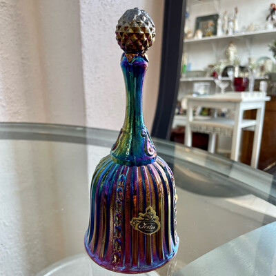 Fenton Art Glass Cobalt Marigold Carnival Glass Faberge Star Bell