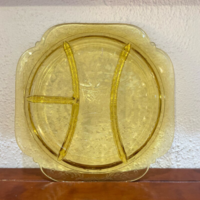 Federal Glass Amber Madrid Relish Dish (1930's) 10" pattern 