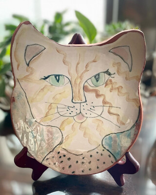Terra Cotta Cat Art Tray