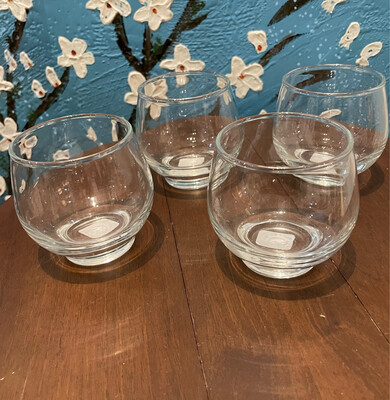 Vintage Round Glasses - set of 4