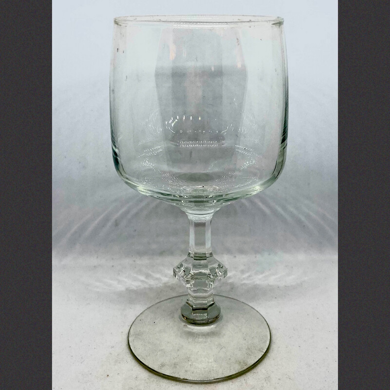 Vintage Glass Wine Goblets - set of 8