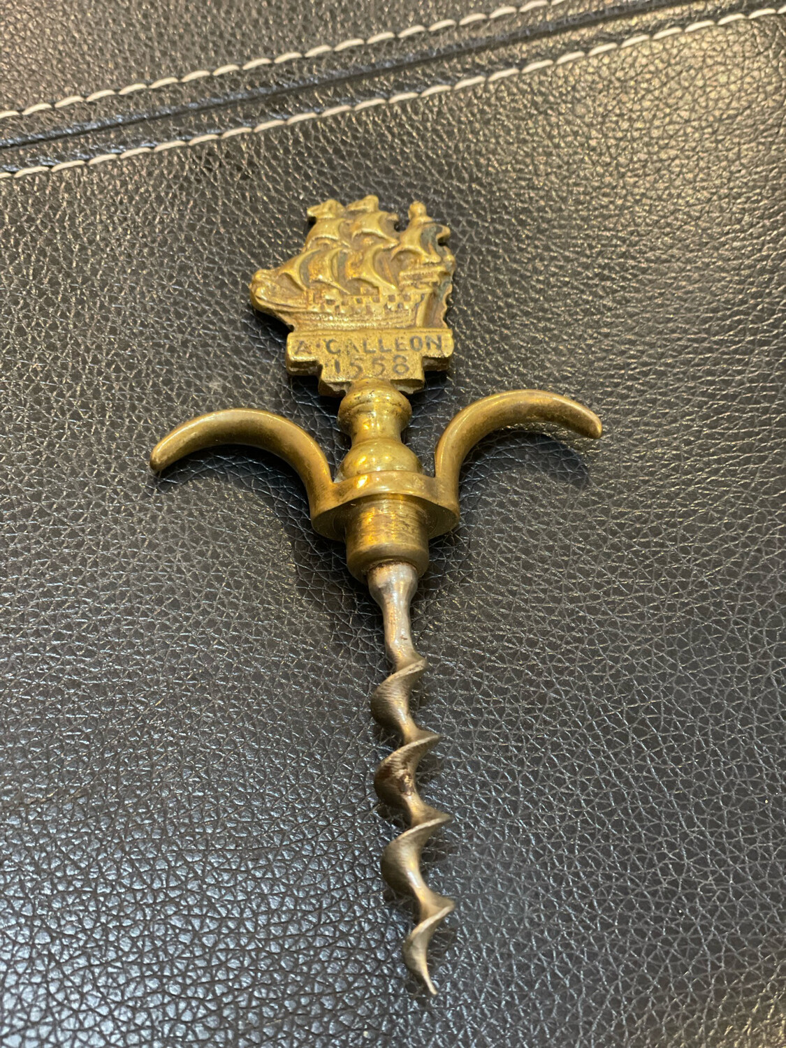 A. Galleon Brass Figural Corkscrew 1558