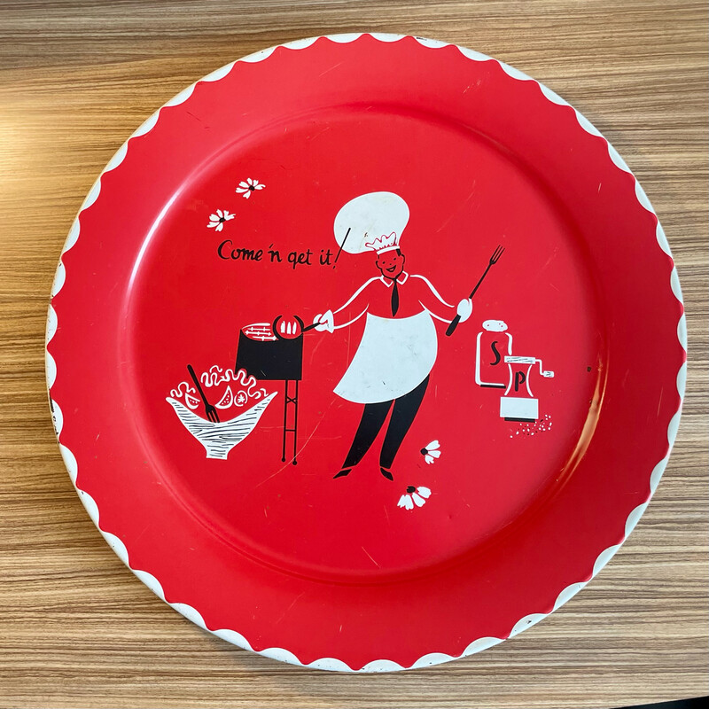 1950’s Marcelline Stoyke Red BBQ Tray