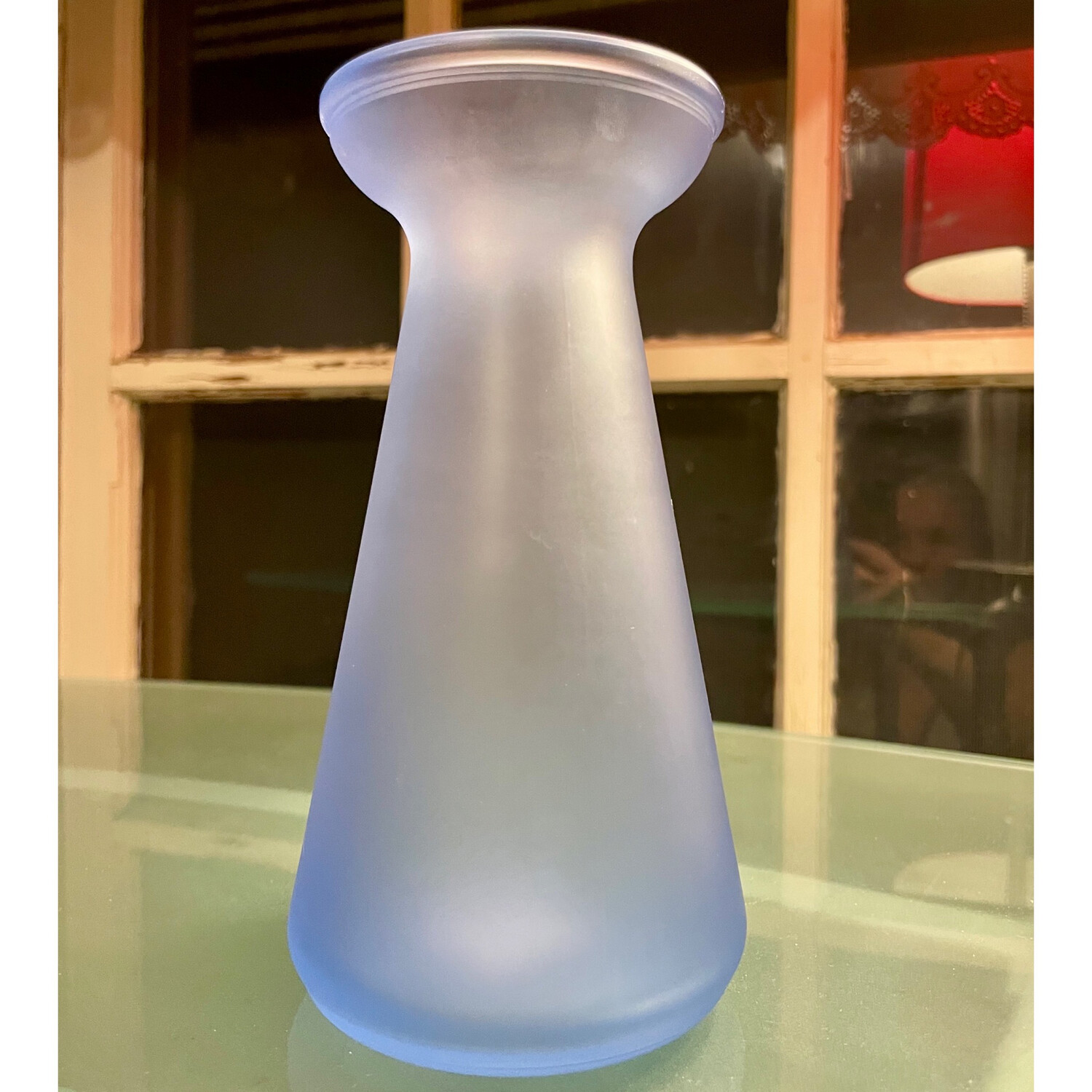 Light Blue Frosted Glass Vase