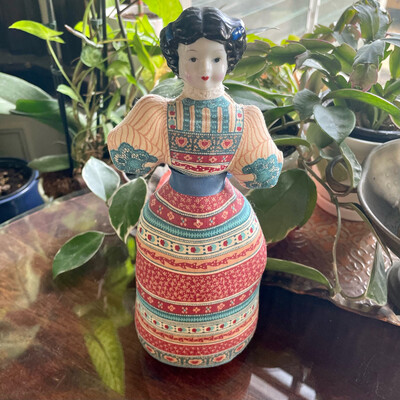 Vintage Avon American Heirloom Porcelain Satchel Doll