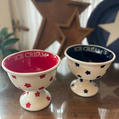Terramoto Red White Blue and Stars Ice Cream bowls - set of 2 
