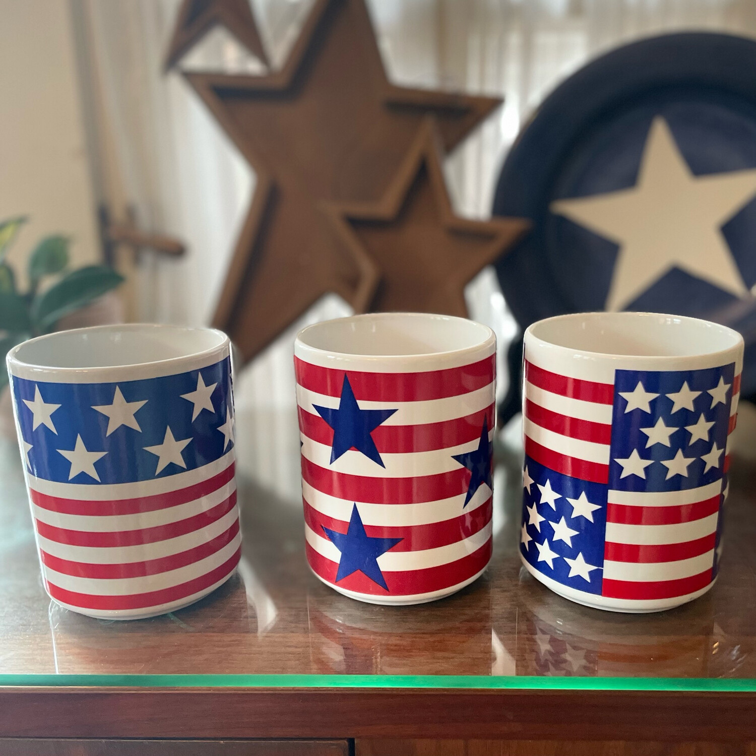 Gibson American Flag Coffee Cups - set of 3