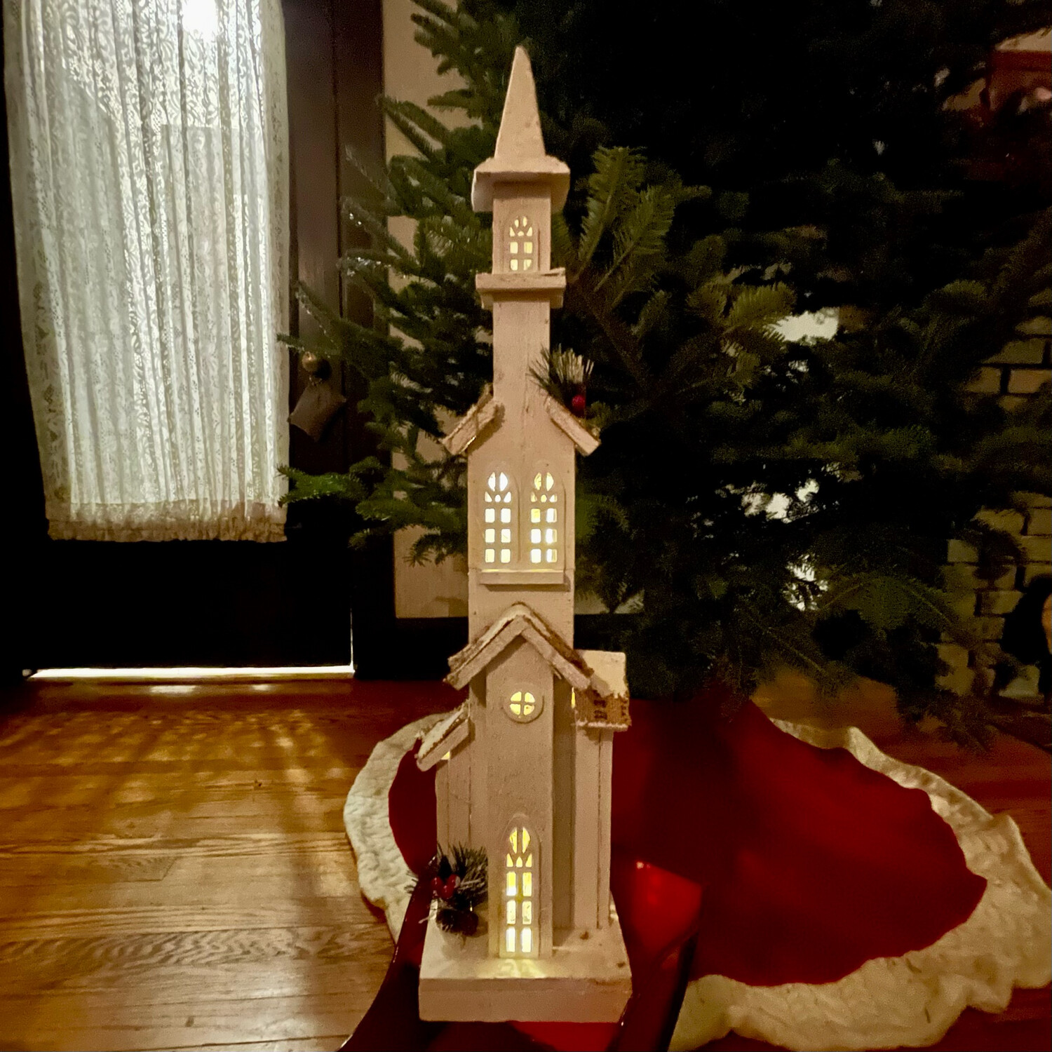 Church Tower Christmas Decor 