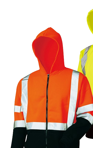 HI VIZ zip-front Hoodie M-4XL
