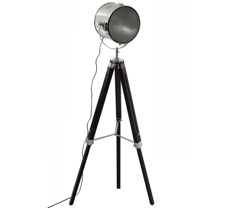 PEGANE Lampadaire En Métal / Bois Noir - H152